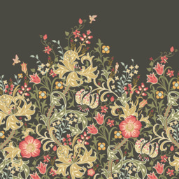 Origin Murals Trailing Lily Black Wall Mural - thumbnail 2