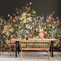 Origin Murals Trailing Lily Black Wall Mural - thumbnail 1