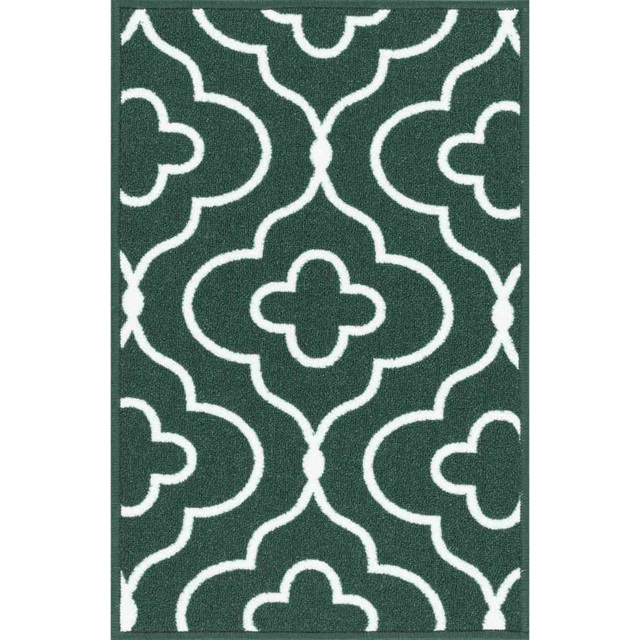 Desire Rugs Emerald Anti Slip Quatrefoil Design Door Mat 160 x 220cm - image 1