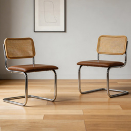 Furniture One PU Rattan Upholstered Dining Chair Set of 2 - thumbnail 1