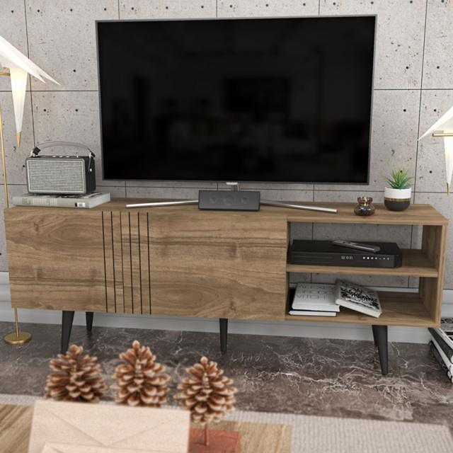 Decorotika Ronas Walnut Wide TV Unit 160cm - image 1