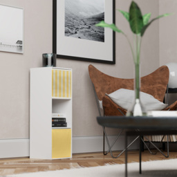 Homebase Striped Yellow Compact Cube Storage Insert 3 Pack - thumbnail 2