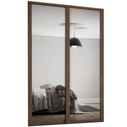 Spacepro Shaker 2 Door Walnut Frame Mirror Sliding Wardrobe Kit 1449mm - thumbnail 1