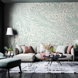 Origin Murals Trailing Ferns Blue Wall Mural - thumbnail 1