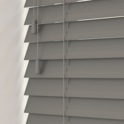Caecus Faux Wood String Venetian Blind Dark Grey 90 x 120cm