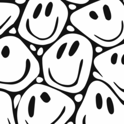 Grandeco Black and White Smiley Winky Faces Textured 3 Panel Wall Mural - thumbnail 2