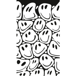 Grandeco Black and White Smiley Winky Faces Textured 3 Panel Wall Mural - thumbnail 3