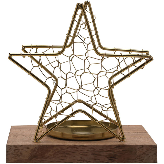 The Christmas Gift Co Celestial Gold Star Wire Candle Holder Medium - image 1