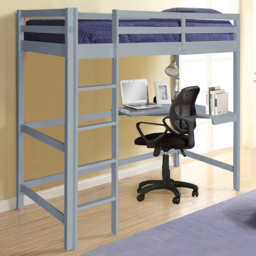 Comfy Living Single Grey High Sleeper with Corner Desk