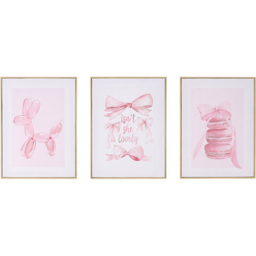Pink Coquette Aesthetic 40 x 30cm Framed Art 3 Pack - thumbnail 1