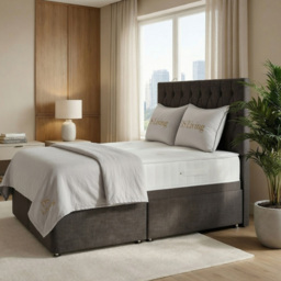 DS Living Diamond Grey Single Upholstered Divan Bed - thumbnail 3