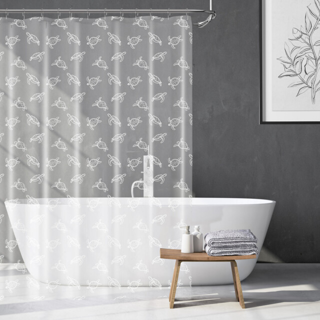 Turtles PEVA Shower Curtain Clear