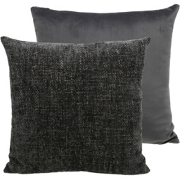 Modern Chenille Boucle Cushion Charcoal - thumbnail 3