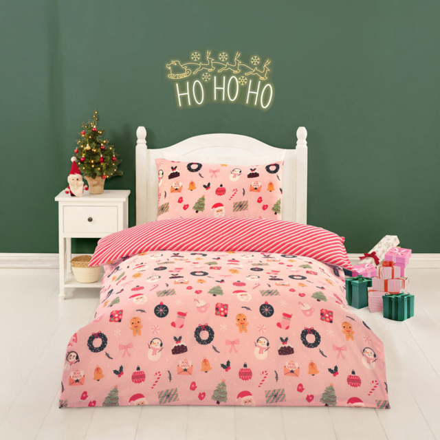 Dear Santa Duvet Set Pink - image 1