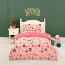 Dear Santa Duvet Set Pink