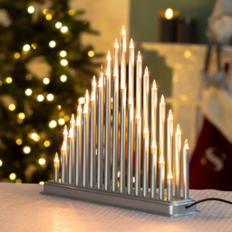 The Christmas Workshop Silver 33 Fairy Light Candle Bridge Light White - thumbnail 4