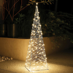 Xmas Haus 200 Warm White Micro LED Pyramid Shaped Tower Light 2ft