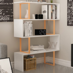 Decorotika Adriana White and Gold 2 Shelf Display Shelf
