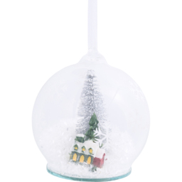 White Snowy Tree Scene Bauble - thumbnail 1