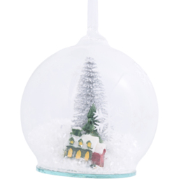 White Snowy Tree Scene Bauble - thumbnail 2