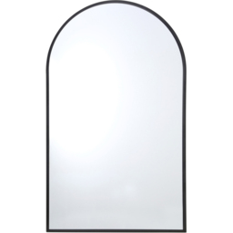 180 x 110cm Wide Black Metal Arch Mirror