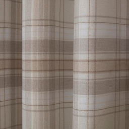 Divante Hatfield Check Blackout Eyelet Curtain Natural 167 x 137cm - thumbnail 3