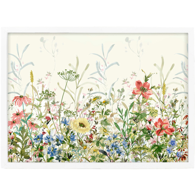 Laura Ashley Poppy Meadow White Frame Wall Art 70 x 100cm - image 1