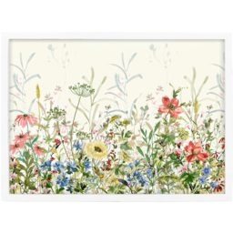 Laura Ashley Poppy Meadow White Frame Wall Art 70 x 100cm