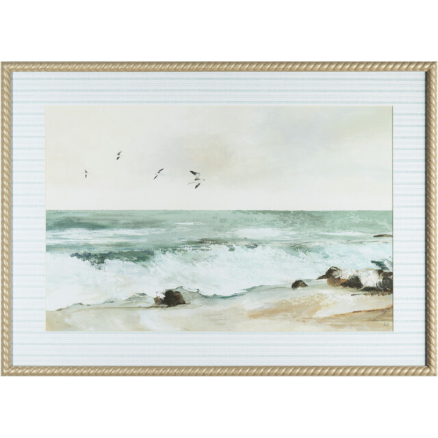 Evening Tide Rope Effect Framed Canvas Blue - image 1