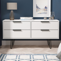 Crowndale Hong Kong 4 Drawer Matt White Bed Box Ready Assembled - thumbnail 1