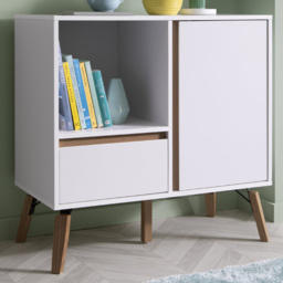 Noa and Nani Otto Single Drawer Single Shelf White Sideboard - thumbnail 1