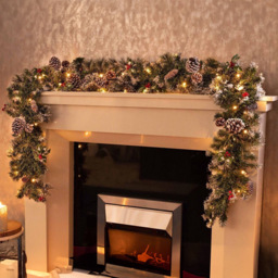 Marco Paul Warm White LED Christmas Garland with Frosted Pinecones 180cm - thumbnail 2