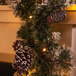 Marco Paul Warm White LED Christmas Garland with Frosted Pinecones 180cm - thumbnail 3