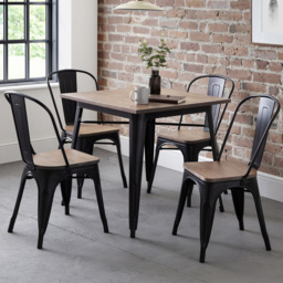 Julian Bowen Grafton Black and Mocha Elm Dining Chairs Set of 4