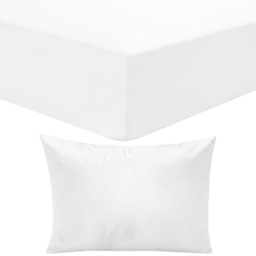 Easy Care Plain Sheeting Set White Double - thumbnail 1
