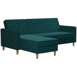Dorel Home Liberty 3 Seater Green Sectional Futon with Chaise - thumbnail 3