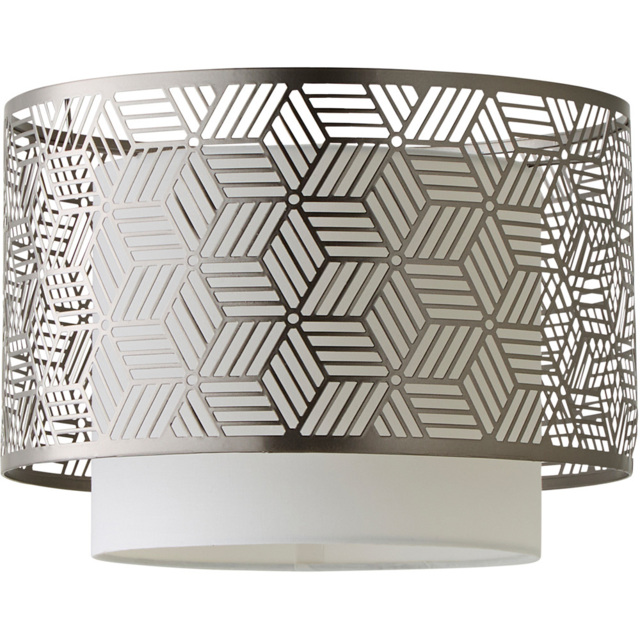 ValueLights Eugene Grey Geometric Ceiling Drum Lamp Shade - image 1