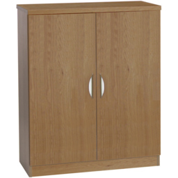 R White Cabinets 2 Door Mid Height English Oak Cupboard - thumbnail 2