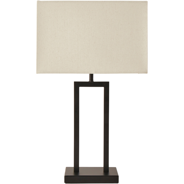 ValueLights Gloria Rectangular Shade Black Double Stem Metal Table Lamp - image 1