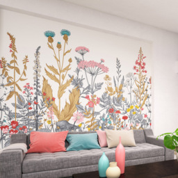 Origin Murals Botanical Fleur White Wall Mural