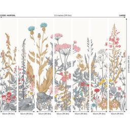 Origin Murals Botanical Fleur White Wall Mural - thumbnail 3