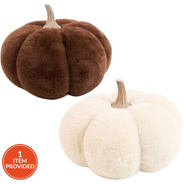 Pumpkin Faux Fur Doorstop - image 1