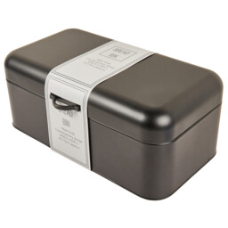 Rectangular Black Bread Bin with Hinged Lid - thumbnail 2
