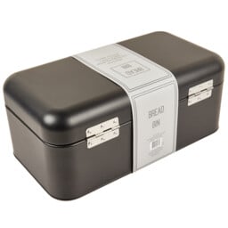 Rectangular Black Bread Bin with Hinged Lid - thumbnail 3