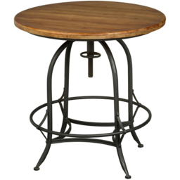 Premier Housewares Foundry Wood and Metal Industrial-Style Round Top Table - thumbnail 2