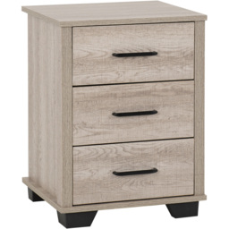 Seconique Oliver 3 Drawer Light Oak Effect Bedside Table - thumbnail 2
