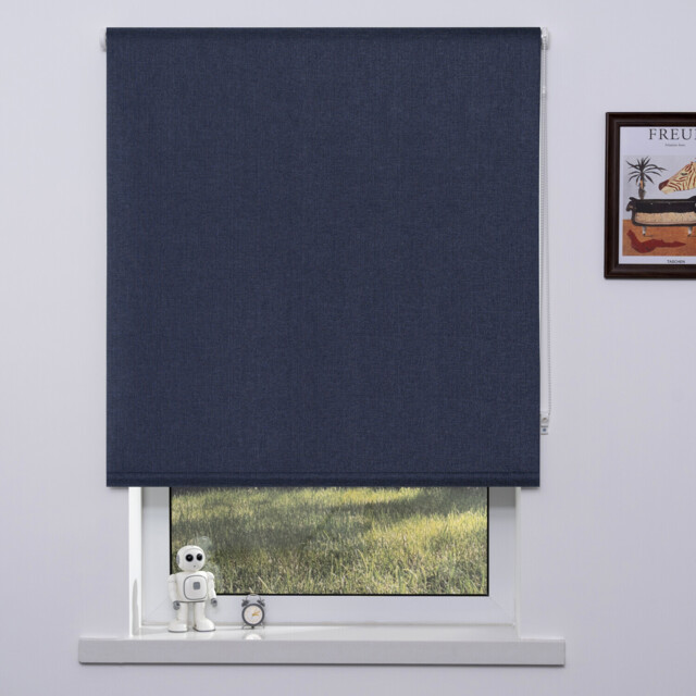 Divante Dark Blue Blackout Textured Blind 180 x 165cm - image 1