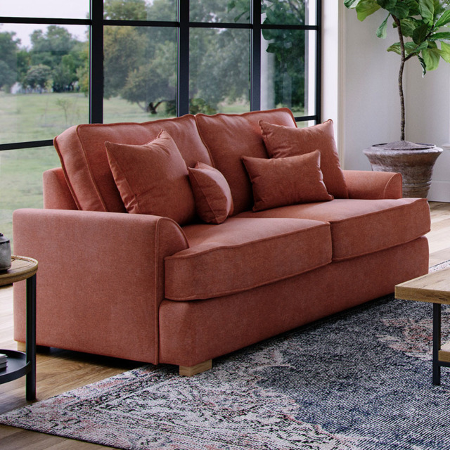 Alba City 2 Seater Ruby Fabric Sofa - image 1