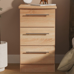 Crowndale Sherwood Bardolino Oak 3 Drawer Bedside Cabinet - thumbnail 1