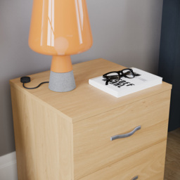 Vida Designs Riano 2 Drawer Pine Bedside Table - thumbnail 3